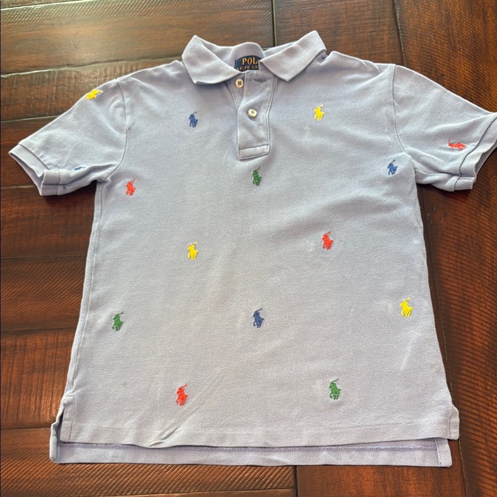 Polo by Ralph Lauren Blue and Red Classic Polo Shirt